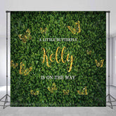 Lofaris Custom Name Greenery Butterfly Baby Shower Backdrop